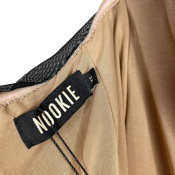 Nookie NWT Black Nude Mesh Strapless Eden Gown - XS - Picture 5 of 12